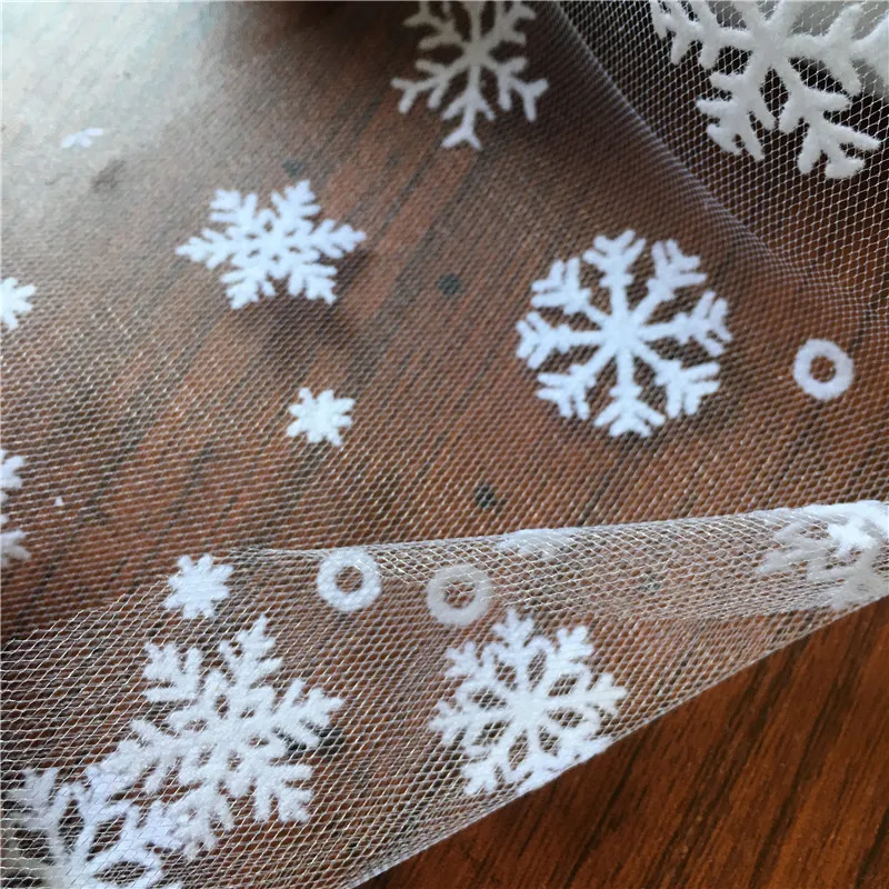 1m/lot 150cm Romantic Snow Yarn DIY Skirt Sheer Crystal Organza Tulle Fabric for Wedding Birthday Party New Year Xmas Decoration