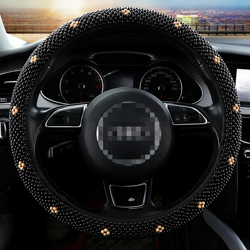 

Massage And Maintenance Wooden Beads Steering Wheel Cover Health Pure Hand Weaving Steering Wheel Cover