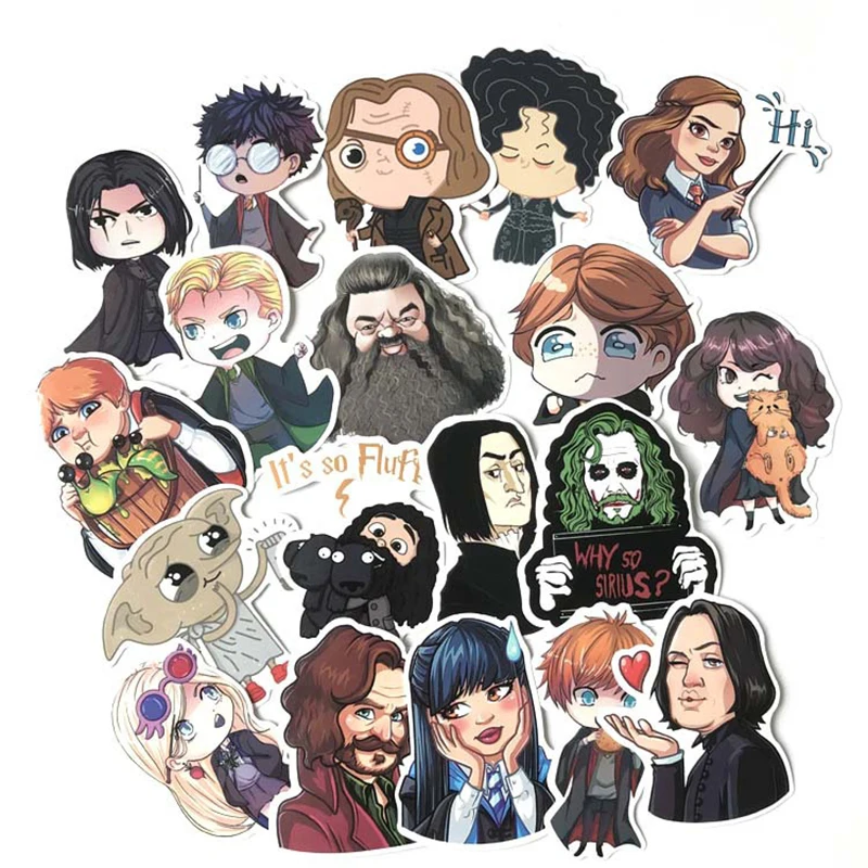 

53PCS Harry Potter Hogwarts Stickers Cartoon Waterproof DIY Decals Sticker For Fridge Suitcase Stationery Developer Decor F4