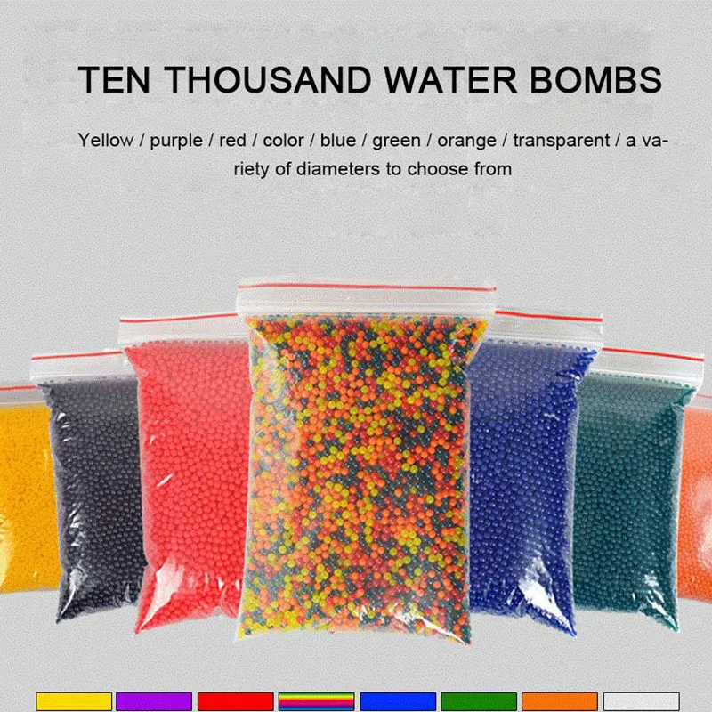 

SIBAOLU 10000PCS Round Crystal Soil Child Interest Cultivation Water Bomb Expand Absorbent Resin Security Absorbent Bullet