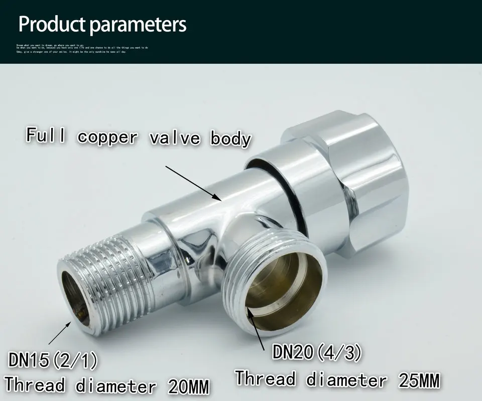 Весна Лето DN20 Треугольники ванной комнаты 3/4*1/2 латунь угол клапаны, обратный клапан Кухня Туалет впускного