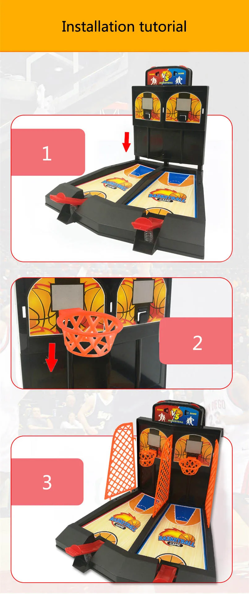 Desktop Basketball Games Mini Finger Basket Sport Shooting Interactive Table Battle Toy Board Party Games Toys For Boys Gifts