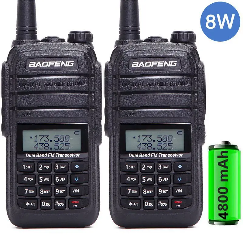 2 шт. Baofeng UV-B9 8 Вт мощный Портативный Walkie Talkie 10 км Long Range Communicator Открытый Ручной Хэм CB два способ радио + гарнитура