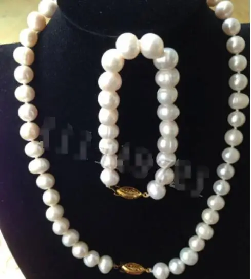 

Hot sale new Style >>>>New 9-10MM WHITE FRESHWATER PEARL NECKLACE Bracelet