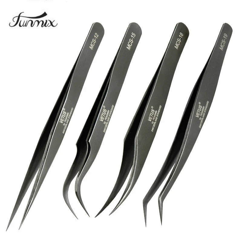 

MCS Series Tungsten colors Premium Beauty Makeup Tweezers for Eyelashes Extension Pinzas Super precision