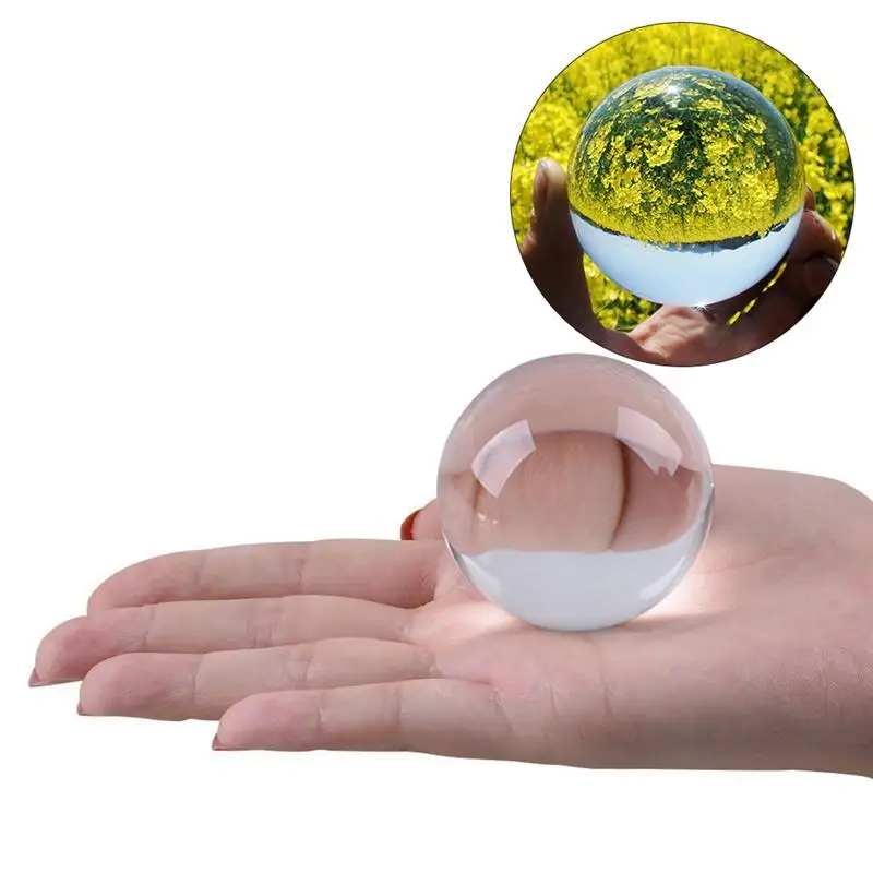 

3cm 5cm 6cm Crystal Ball Photography Prop Meditation Ball Contact Juggling Glass Sphere Display (Transparent White)