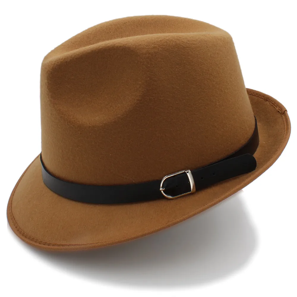Мужская шапка Chapeu Feminino для папы, джентльмена, осенне-зимняя шерстяная церковная войлочная одежда, Хомбург, джазовая шляпа, размер 57 см