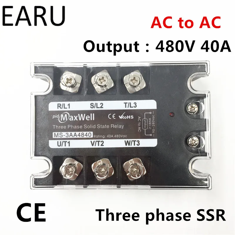 TSR-40AA-SSR-40AA-Three-Phase-Solid-State-Relay-AC90-280V-Input-Control ...