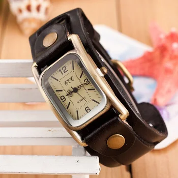

Fashion Women Lady Girls Punk Quartz Watch Vintage Elegant Leather Belt Watchcase alloy Wristwatch TC21