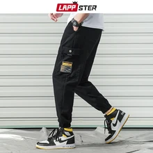 LAPPSTER, уличная одежда, брюки карго, мужские джоггеры,, комбинезоны, мужские повседневные джоггеры, спортивные штаны, брюки, черные, спортивные штаны размера плюс