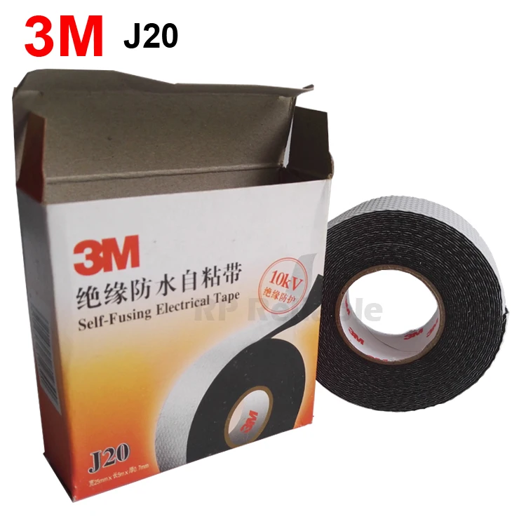3M J20 Self-Fusing Electrical Tape for 10KV Cable Wire Jacket Joint Insulation Selaing Protective Waterproof 25mmx5Mx0.7mm | Канцтовары