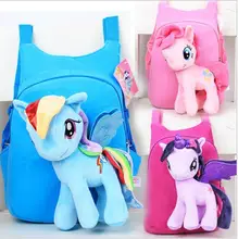 Nueva Marca de Alta Calidad 3D Lindo Mi Pequeño Pony Minion Bolso de Hombro del Morral de la felpa Niños de la Historieta Mochila escolar para Los Niños Satchel