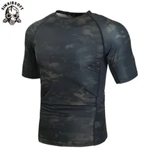 Тактическая короткая рубашка камуфляжная Военная футболка спортивная одежда для скалолазания подмышек дышащая сетка ткани Велоспорт Джерси