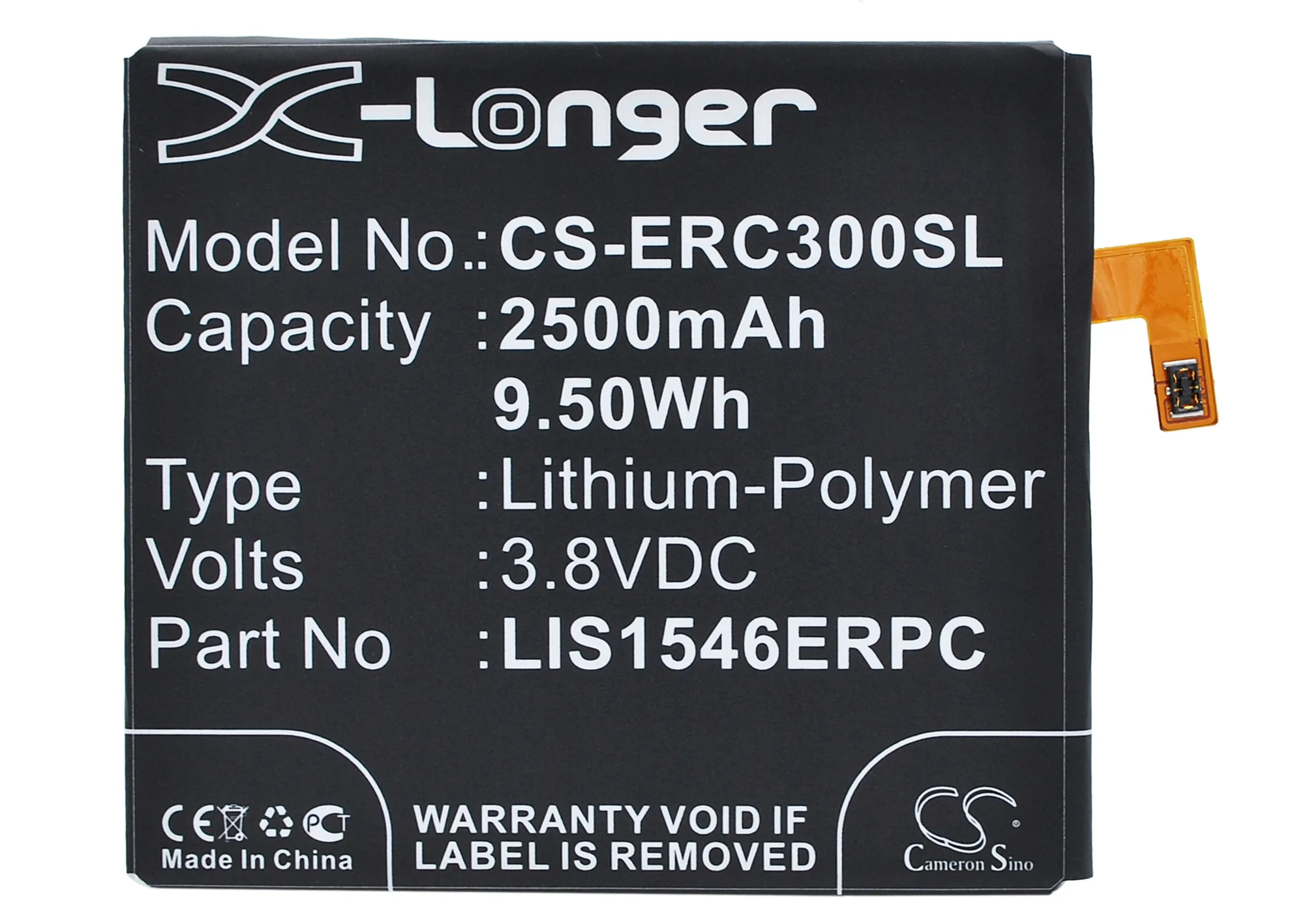 Аккумулятор Cameron Sino LIS1546ERPC 2500 мАч для Sony Ericsson Xperia C3 T3 D2502 D2533 D5103 D5106 M50w S55T S55U D5102|2500mah