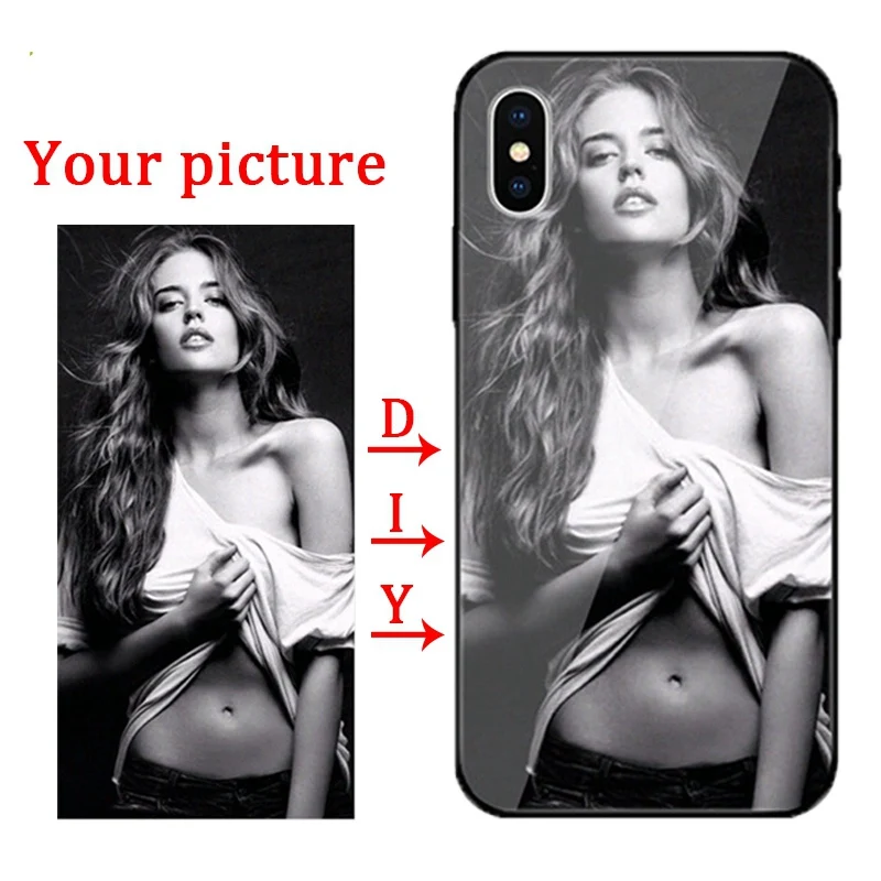 

DIY Tempered Glass Case for OPPO AX7 A7 2018 Reno K1 R11 R11s R11 R9 R9S Plus R15 A3 A57 A59 F1S A5 R17 Pro FIND X Custom Cover