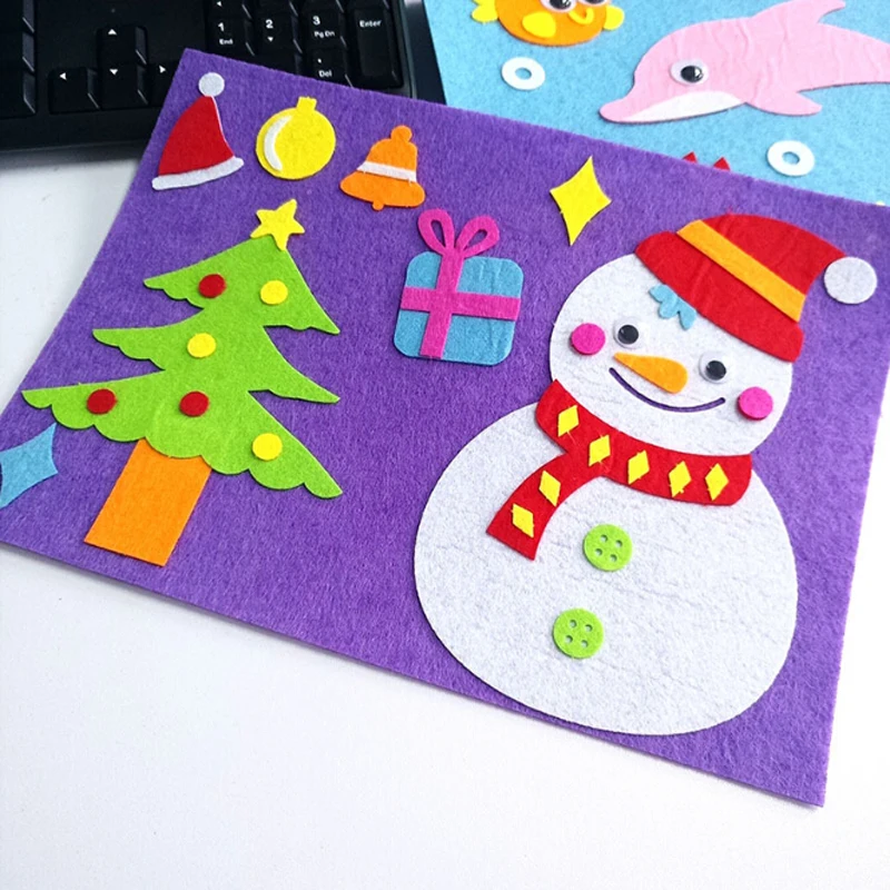 Милые DIY наклейки игрушки нетканый войлочный коллаж милые украшения Обучающие