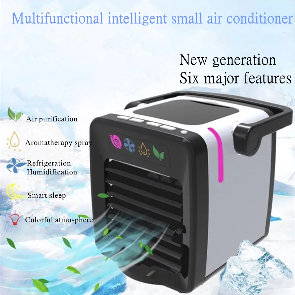 

New Generation Intelligent Air Conditioning USB Aromatherapy Machine Humidifier Air Purifier Colorful Lighting Negative Ion Fan