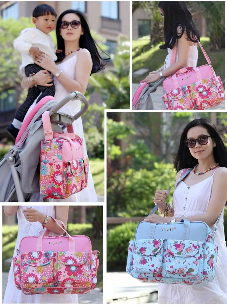 Multi-Цветной детские пеленки мешок большой Ёмкость модная матери для беременных рюкзак Детские коляски подгузник сумка Мама сумка