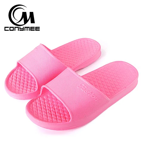 CONYMEE женская обувь Летние босоножки; шлепанцы на ремешке, пропущенном между пальцев Для мужчин Для женщин комнатные домашние тапочки для ванны женская обувь, сандалии тапочки большие Размеры - Цвет: QYS-PHD Pink