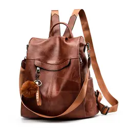 Женский рюкзак на плечо школьные сумки для девочек-подростков винтажный кожаный рюкзак с защитой от кражи Mochila Mujer Back Pack для девочек C106