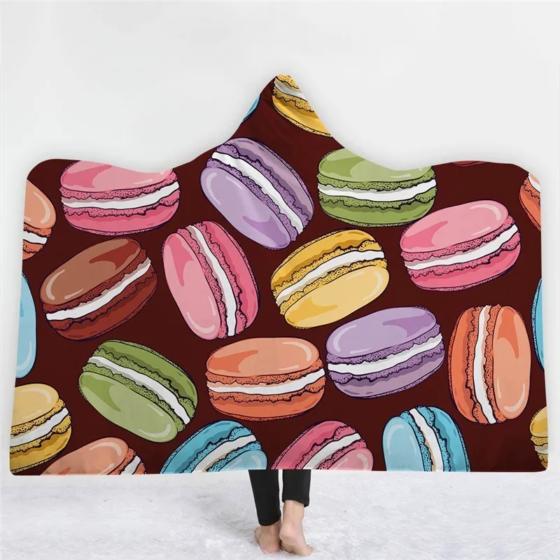 Толстые двухслойные носки с капюшоном пледы одеяло для дивана-кровати флис ткань красочные конфеты с принтом зимние домашний текстиль, одеяла - Цвет: Model 37