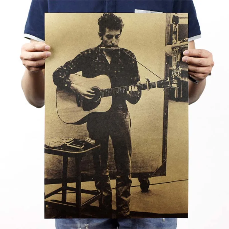 

Rock Music Bob Dylan Vintage Movie Posters Retro Drawing Poster Home Decor Decoration Painting Core Kraft Paper Wall Sticker