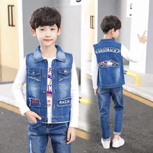 Boys Fashion Denim Vests Autumn Children Casual Cowboy Waistcoats Child Girls Jeans Outdoor Vest Waistcoat