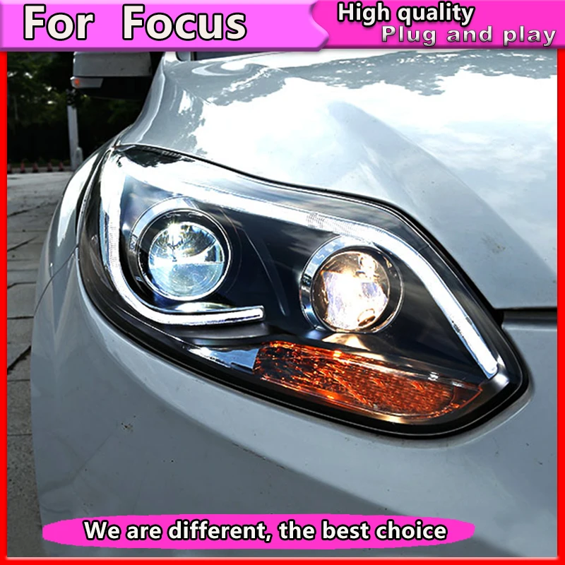 Машина для укладки в сборе для Ford Focus 2012- фары светодиодная фара для Focus LED DRL Объектив Двойной Луч би-ксеноновых фар, Высокопрочная конструкция