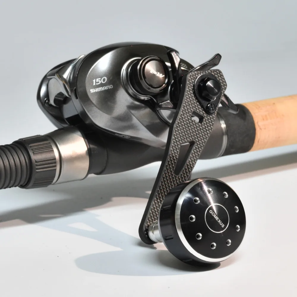 Gomexus Power Handle Carbon For Shimano Daiwa Abu Garcia Baitcasting Reel Round Reel 75mm Direct, As Description