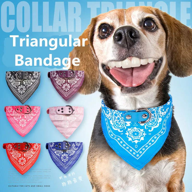 Fashion Printed Pets Collars Triangular Bandage PU Leather Dog Cat Use Supplier Mouth For Eating Cute Adjustable Free Shipping | Дом и сад