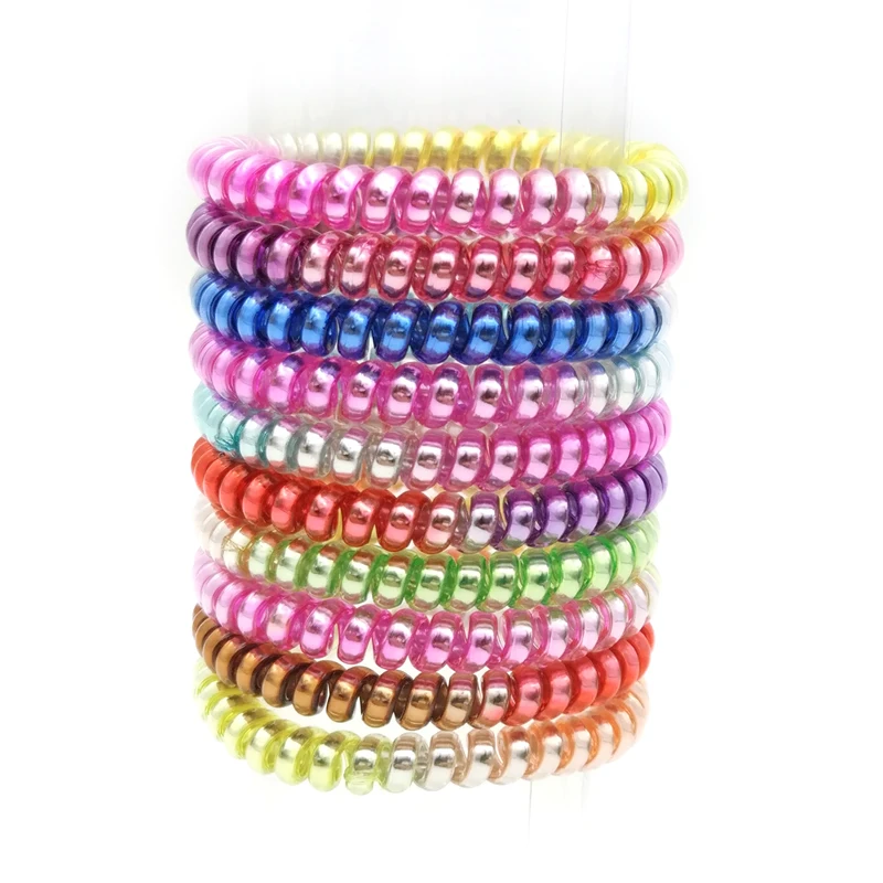 

Wholesale 10pcs Patchwork Tie Hairband Hair Rubber Rope Bands Telephone Wire Line Gum Hair Ring Beauty Headband