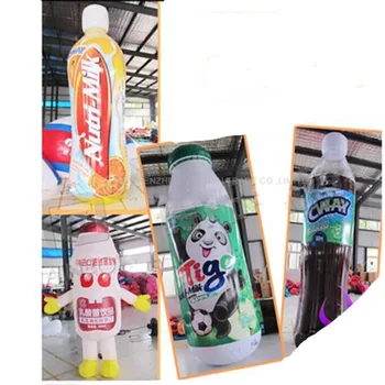 Online Advertising Inflatable Beverages Bottle 4m High Outstanding, Customize High Inflatable Drink Bottle With Blower