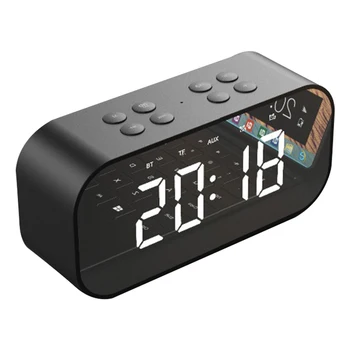 

Top Deals AEC BT501 Portable Wireless Bluetooth Speaker Column Subwoofer Music Sound Box LED Time Snooze Alarm Clock for PC