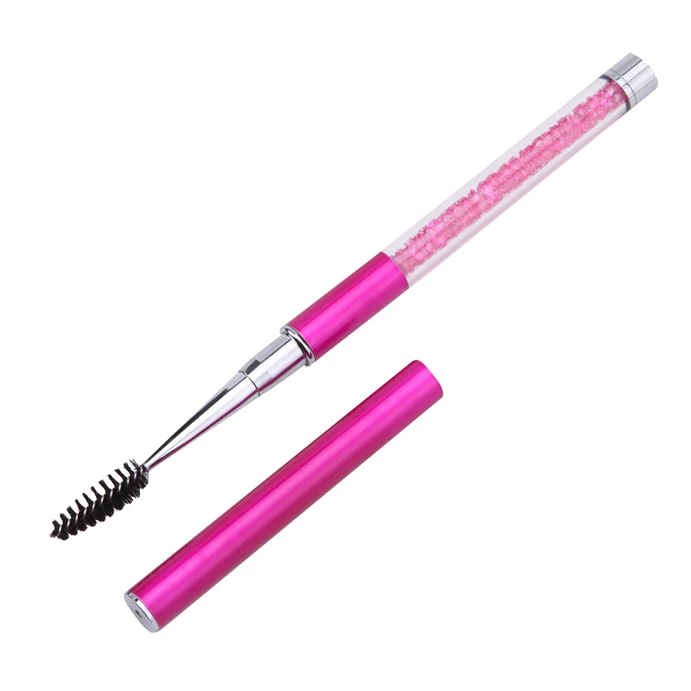 Кисть для наращивания ресниц ручка для бровей с крышкой спиральная палочка инструмент для макияжа Стразы многоцветная ручка портативный аппликатор для туши