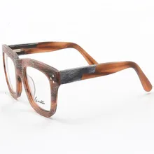 Унисекс Ретро мода полный обод ацетат деревянная дужка очков асферические линзы оптические очки антибликовые очки для чтения