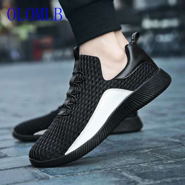 

OLOMLB Brand 2019 New Breathable Comfortable Mesh Men Shoes Casual Lightweight Walking Male Sneakers Fashion Lace Up Footwear