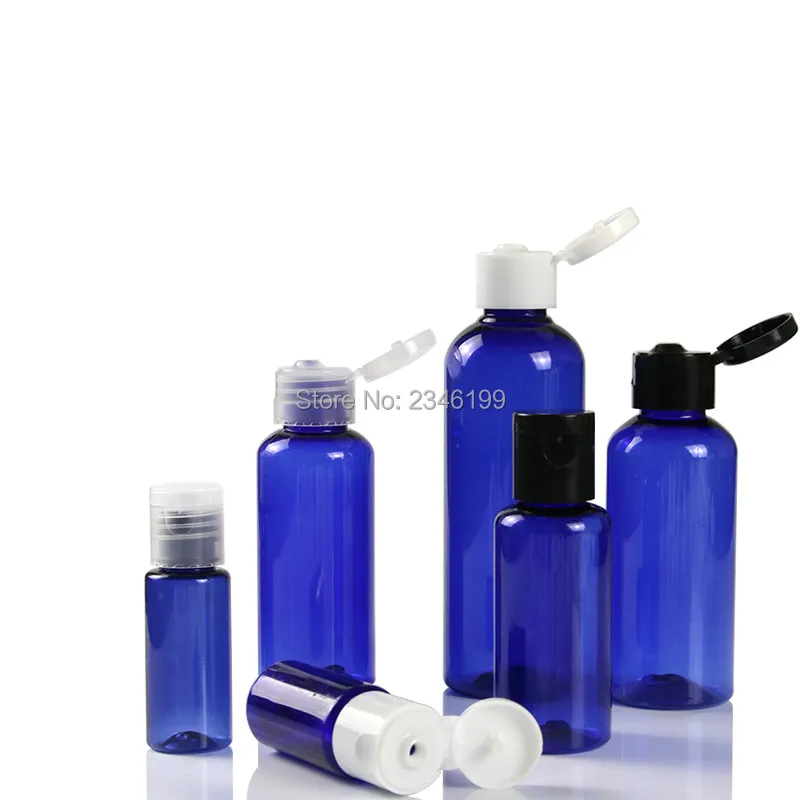 Empty Plastic Bottle 100ml Empty White Cover Cosmetic Container Flip Cover Plastic Bottle 50ml  Empty Blue Plastic Bottle