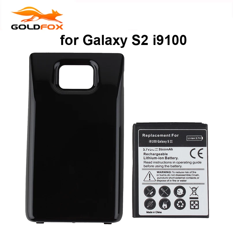 

3500mAh Extended Replacement Battery For Samsung Galaxy S2 SII i9100 GT-i9100 i9103 i9105 Battery with Black Back Cover Case