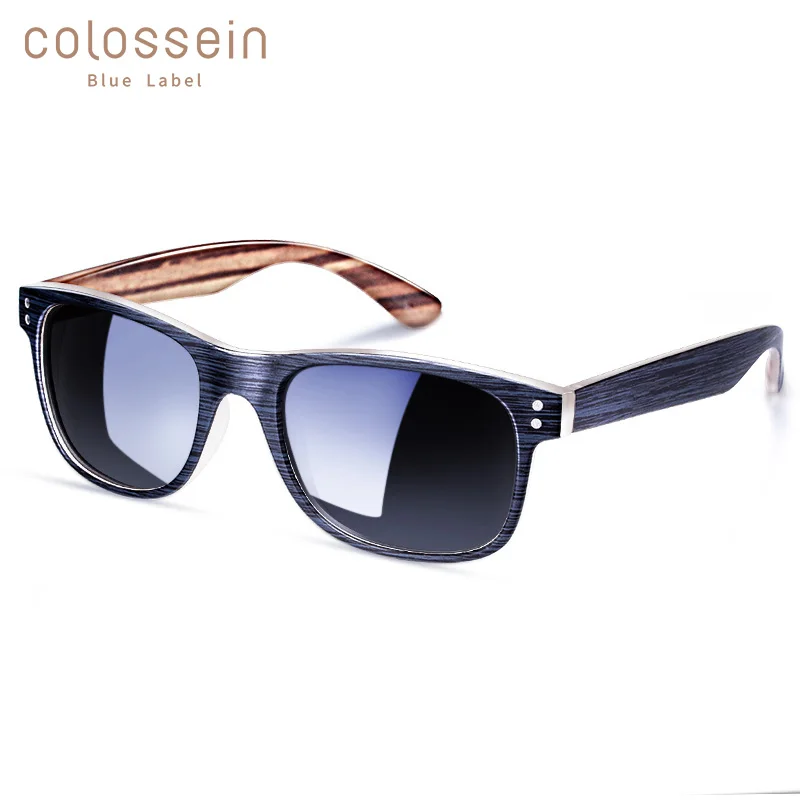 

COLOSSEIN Sunglasses Men Polarized Classic Fashion Retro Square Sun Glasses For Women Frame Imitation Wood Lentes De Sol Hombre