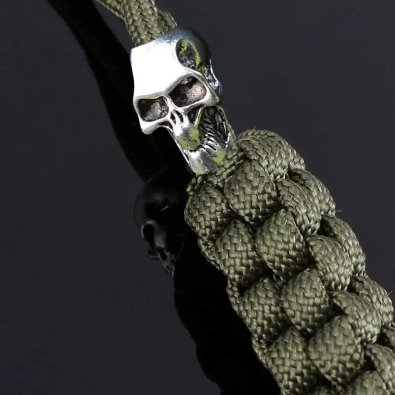 10 قطعة سلسلة في الهواء الطلق Paracord اكسسوارات Survial لفي أساور قلادة معدنية قطع على شكل جمجمة القراصنة التخييم المشي لمسافات طويلة تسلق أداة أجزا...