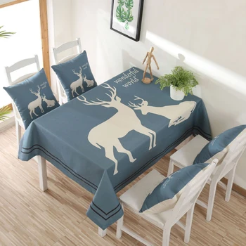

Fashion Simple Nordic Style Geometric Elk Pattern Tablecloths Multi-function Waterproof Outdoor Camping Rectangle Table Cloth