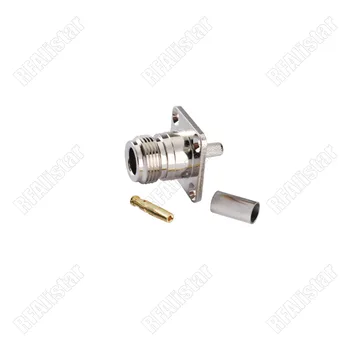 

50 Pieces N Female Jack 4 hole Panel Mount Crimp Connector For LMR195 RG58 RG400 RG142 RF Coaxial Cable