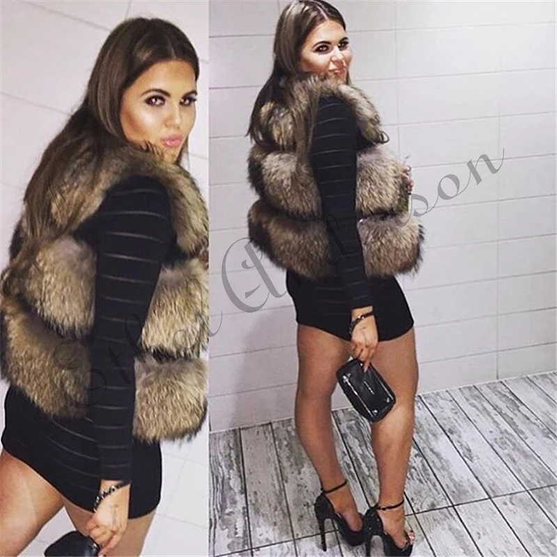 Retail/wholesale Lady Raccoon Real Fur Gilet Real Fur Vest Women Genuine Leather winter girl's warm outerwear Fur Vest coat Retail/wholesale Lady Raccoon Real Fur Gilet Real Fur Vest Women Genuine Leather winter girl's warm outerwear Fur Vest coat