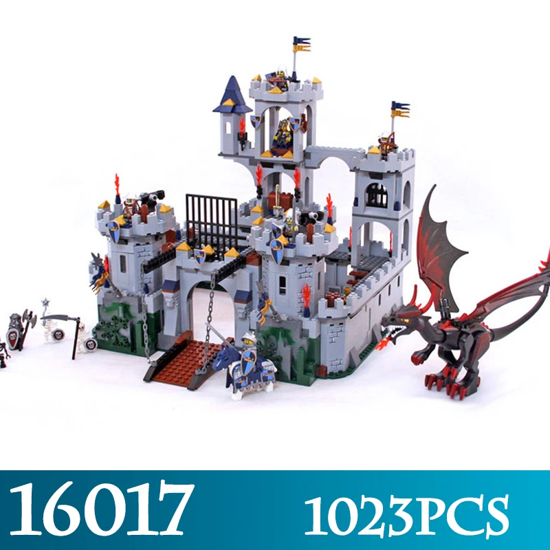 

16017 1023pcs Kingdoms Knights King's Castle Siege Assembly Model Building Blocks Compatible 7094 LegoINGS Figure Bricks Toys