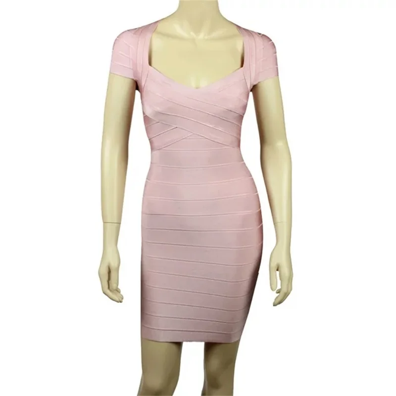 Миранда Керр, розовое Бандажное платье, сексуальное, короткий рукав, v-образный вырез, женское облегающее платье, новинка, летние, знаменитые, вечерние, для клуба, Vestido, синее