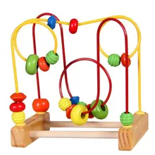 Детские мини красочные деревянные вокруг шнур для бус лабиринт развивающие игрушки малыш раннего обучения интерактивные игрушки для математики подарок