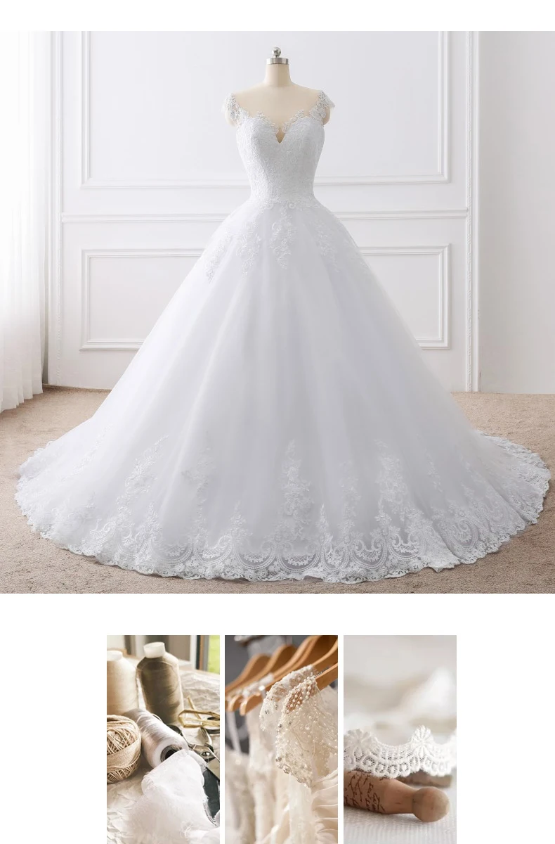 Miaoduo 2022 Ball Gown Wedding Dresses for Women Plus Size White Vestidos De Noivas Lace Applique robe de mariee bridal shower dress