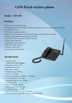 

Smart Cheap Price Wireless Fixed GSM Phone with SIM Card PG201