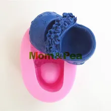 Мама и горох, 0002, детская Цветочная Форма для обуви, силиконовая форма для мыла, украшение торта, помадка, торт, 3D форма, Пищевая силиконовая форма