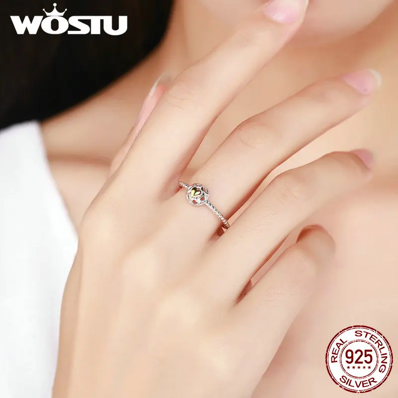 WOSTU Лидер продаж Аутентичные стерлингового серебра 925 пробы My Only Love обручальные